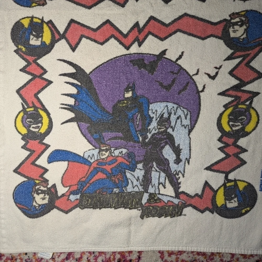 21.5 x 31.5 vintage Batman and Robin Jay franco bath/beach towel DC comics